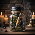 Male Protection Jar Charm with black tourmaline, sage, and protective herbs