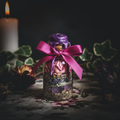 Female Protection Jar Charm with amethyst, rose petals, and lavender